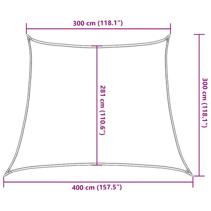 Sonnensegel 160 G/M² Trapezform 3/4X3 M Hdpe