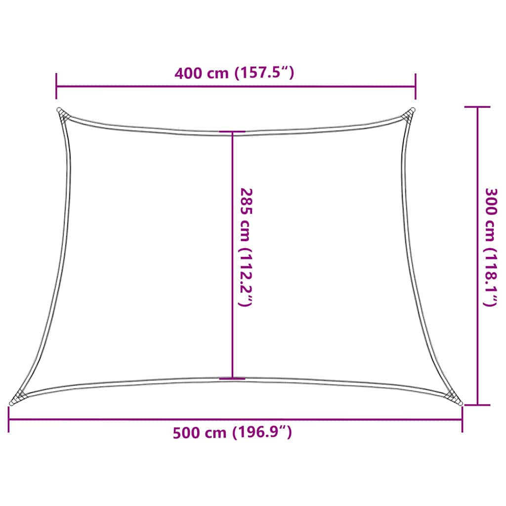 Sonnensegel 160 G/M² Trapezform 4/5X3 M Hdpe