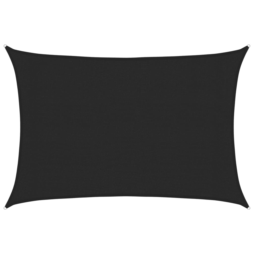 Sonnensegel 160 G/M² 3X4 M Hdpe Schwarz