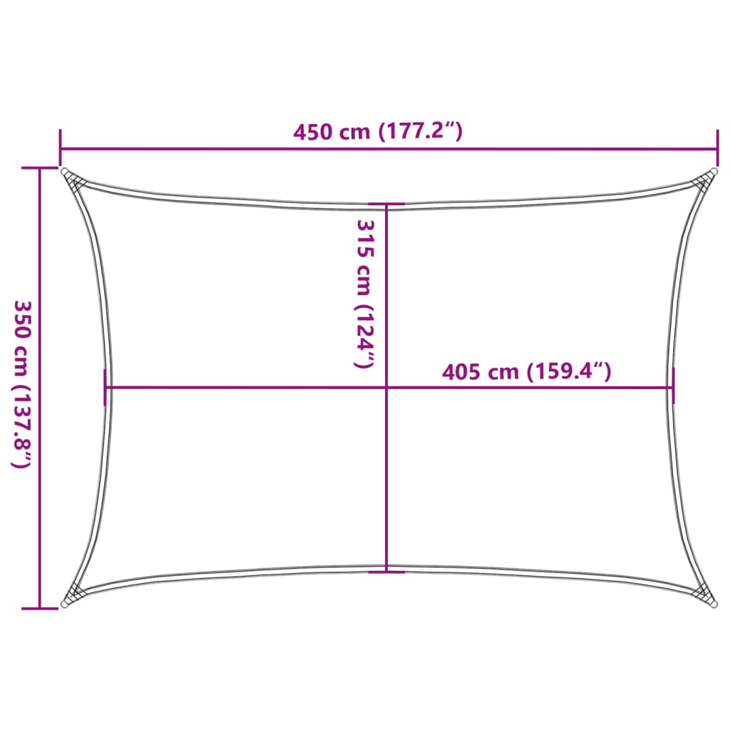 Sonnensegel 160 G/M² 3,5X4,5 M Hdpe Schwarz
