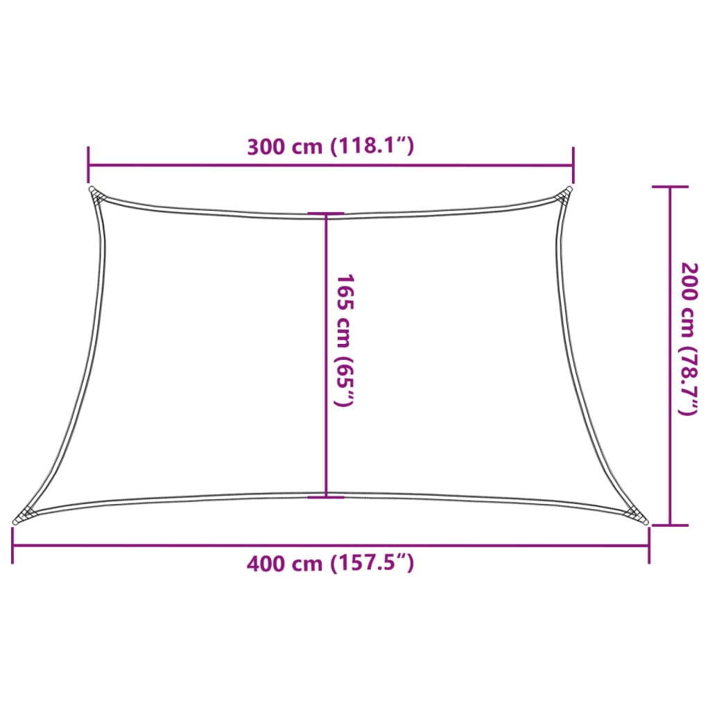 Sonnensegel 160 G/M² 3/4X2 M Hdpe