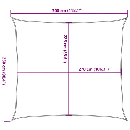 Sonnensegel 160 G/M² 2,5X3 M Hdpe Braun