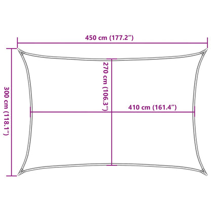 Sonnensegel 160 G/M² 3X4,5 M Hdpe Braun