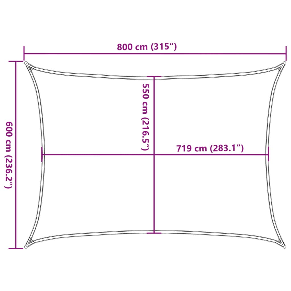 Sonnensegel 160 G/M² 6X8 M Hdpe Braun