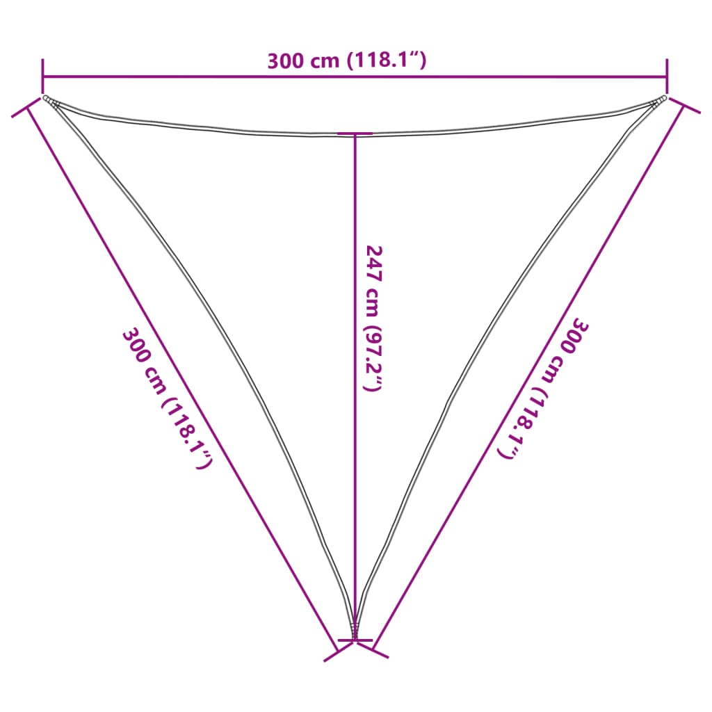 Sonnensegel 160 G/M² 3X3X3 M Hdpe Braun