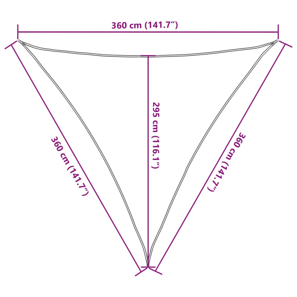 Sonnensegel 160 G/M² 3,6X3,6X3,6 M Hdpe Braun