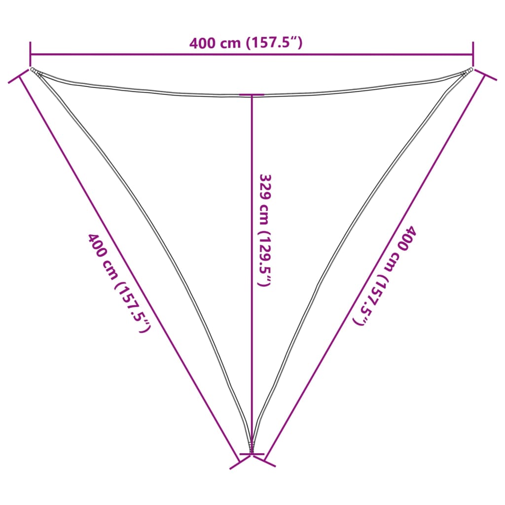 Sonnensegel 160 G/M² 4X4X4 M Hdpe Braun