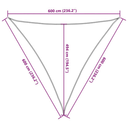 Sonnensegel 160 G/M² 6X6X6 M Hdpe Braun