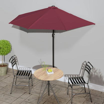 Balkon-Sonnenschirm Mit Alu-Mast Grün 300X155 Cm Halbrund
