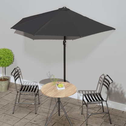 Balkon-Sonnenschirm Mit Alu-Mast Grün 300X155 Cm Halbrund