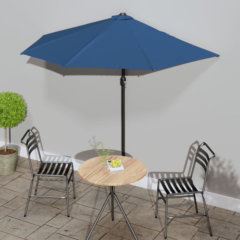 Balkon-Sonnenschirm Mit Alu-Mast Grün 300X155 Cm Halbrund