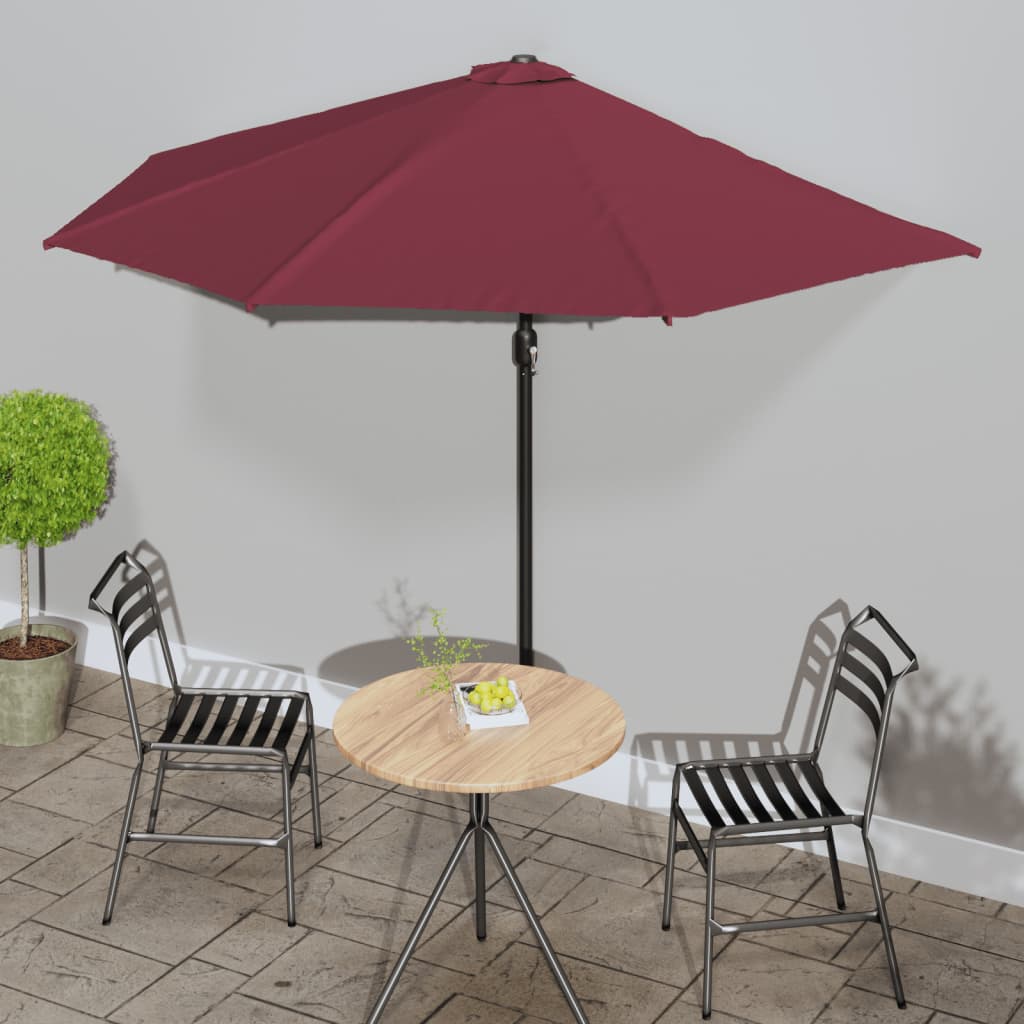 Balkon-Sonnenschirm Mit Alu-Mast Grün 300X155 Cm Halbrund