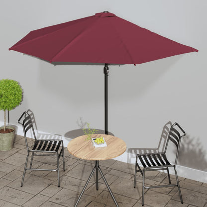 Balkon-Sonnenschirm Mit Alu-Mast Grün 300X155 Cm Halbrund