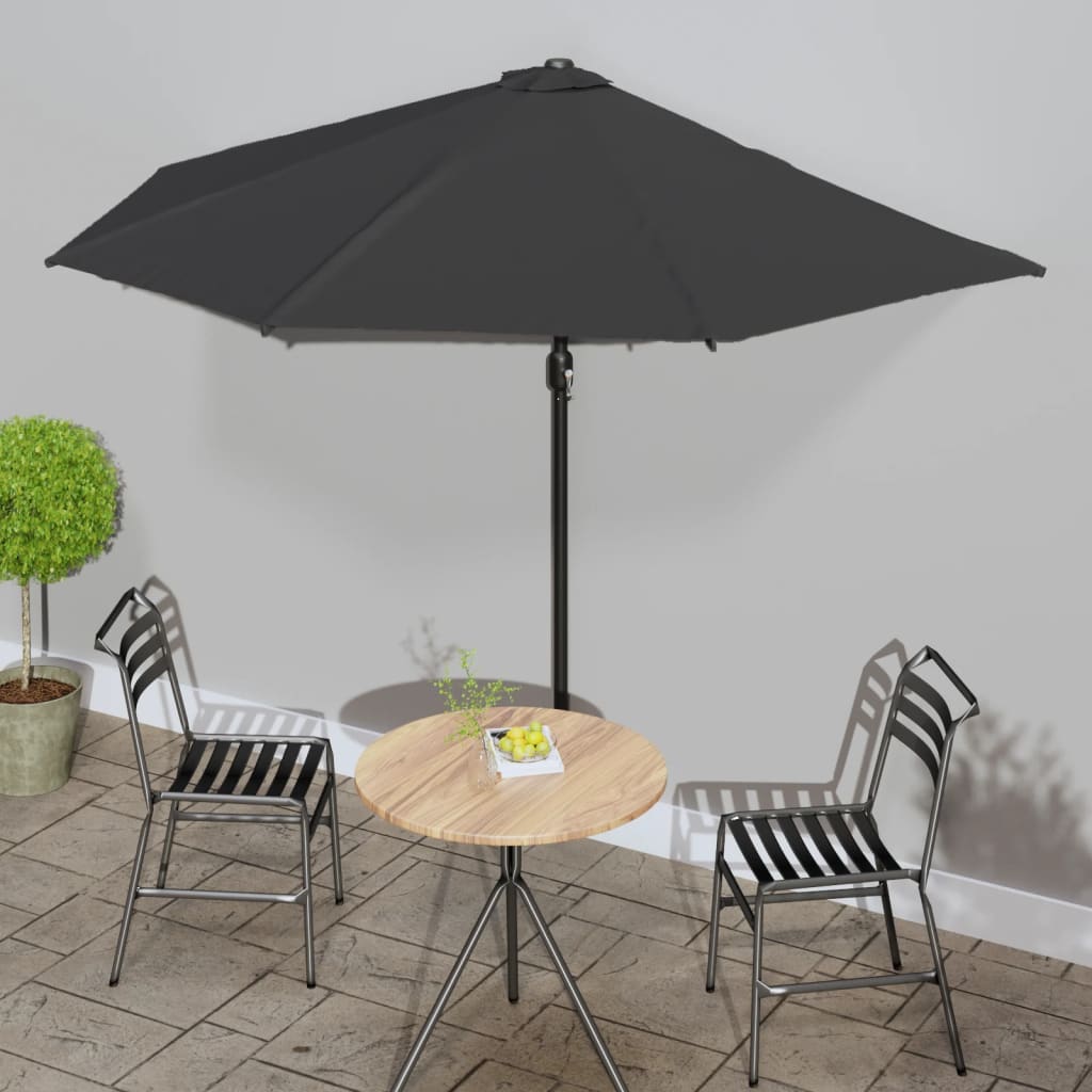 Balkon-Sonnenschirm Mit Alu-Mast Grün 300X155 Cm Halbrund