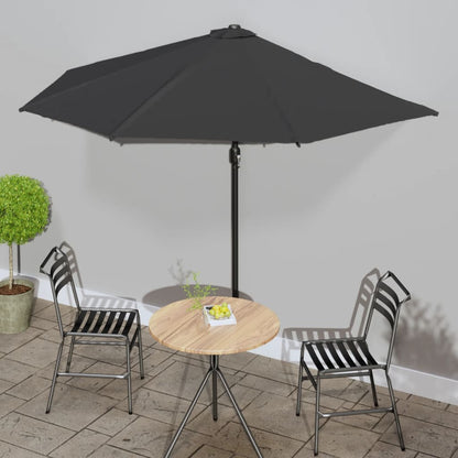 Balkon-Sonnenschirm Mit Alu-Mast Grün 300X155 Cm Halbrund