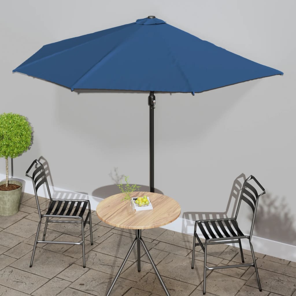 Balkon-Sonnenschirm Mit Alu-Mast Grün 300X155 Cm Halbrund