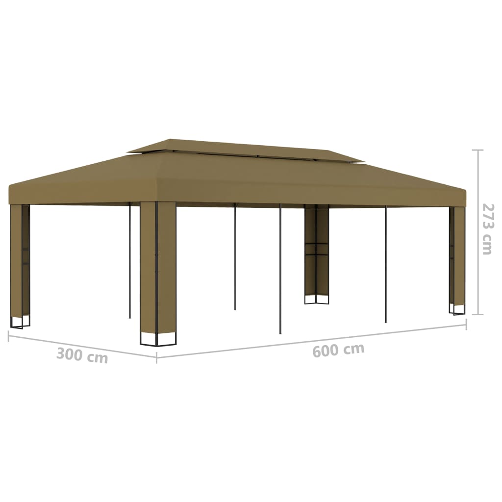 Pavillon Mit Doppeldach 3X6 M 180 G/M²