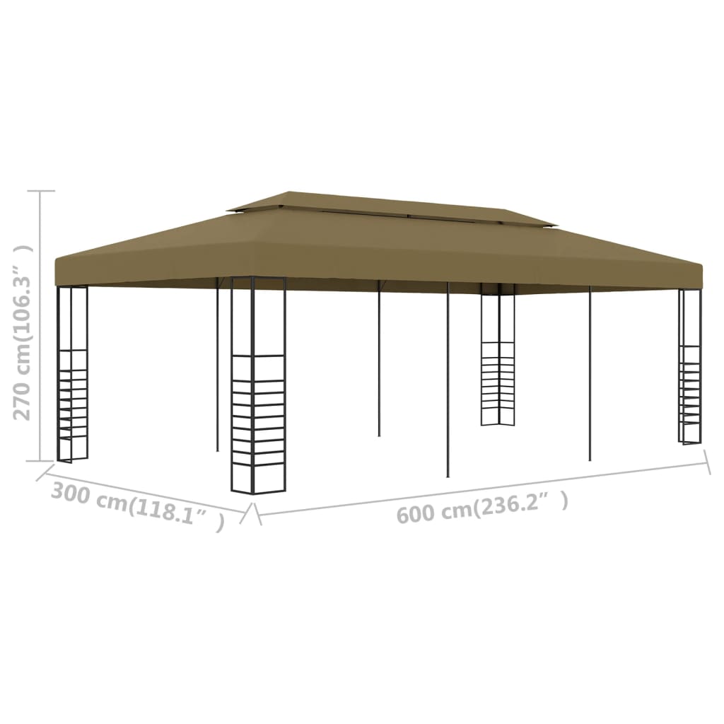 Gartenpavillon 6X3X2,7 M 180 G/M²