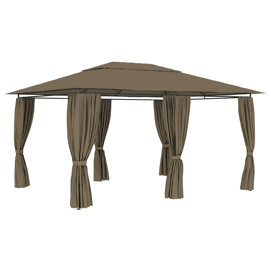 Gartenpavillon Mit Vorhängen 4 X 3 M