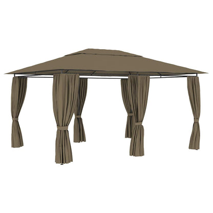 Gartenpavillon Mit Vorhängen 4 X 3 M