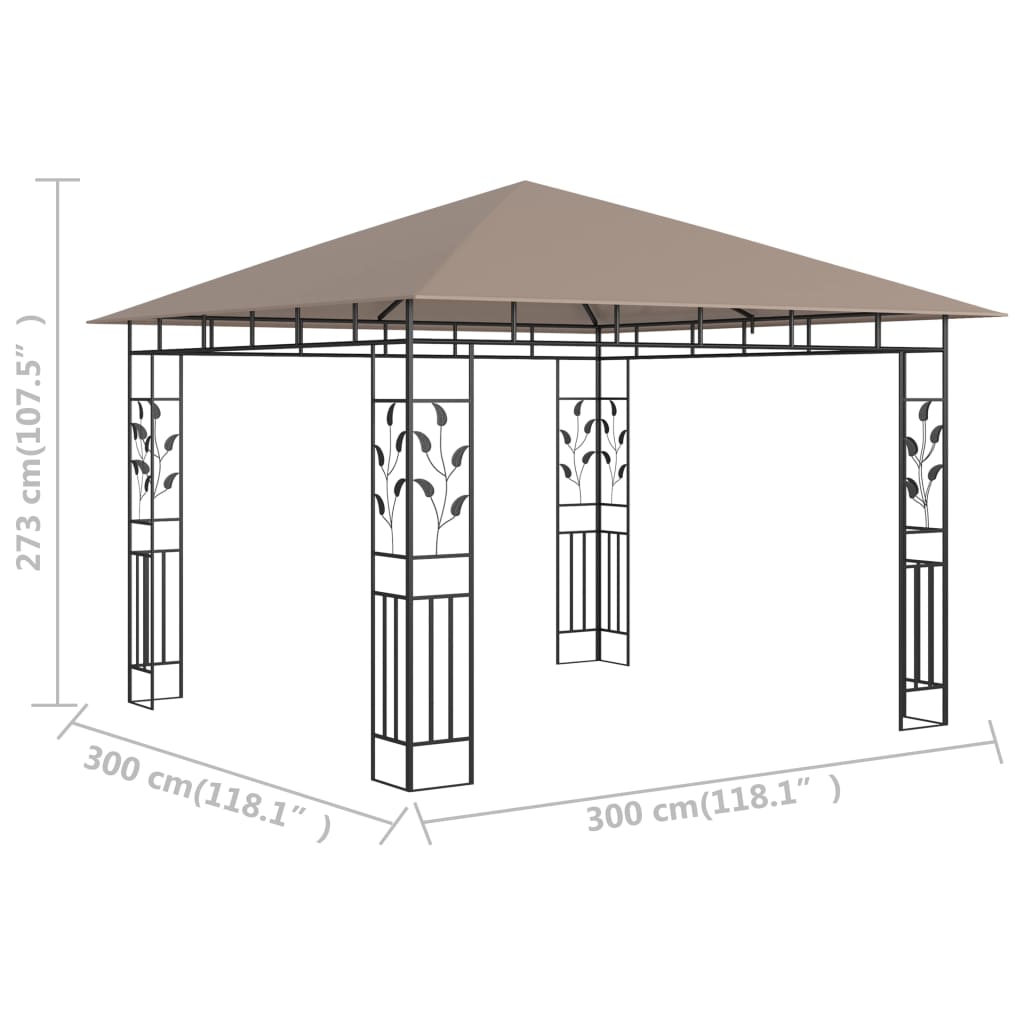 Pavillon Mit Moskitonetz 3X3X2,73 M 180 G/M²