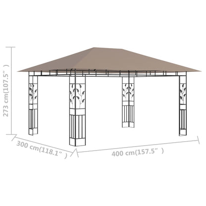 Pavillon Mit Moskitonetz 4X3X2,73 M 180 G/M²