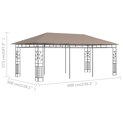 Pavillon Mit Moskitonetz 6X3X2,73 M 180 G/M²