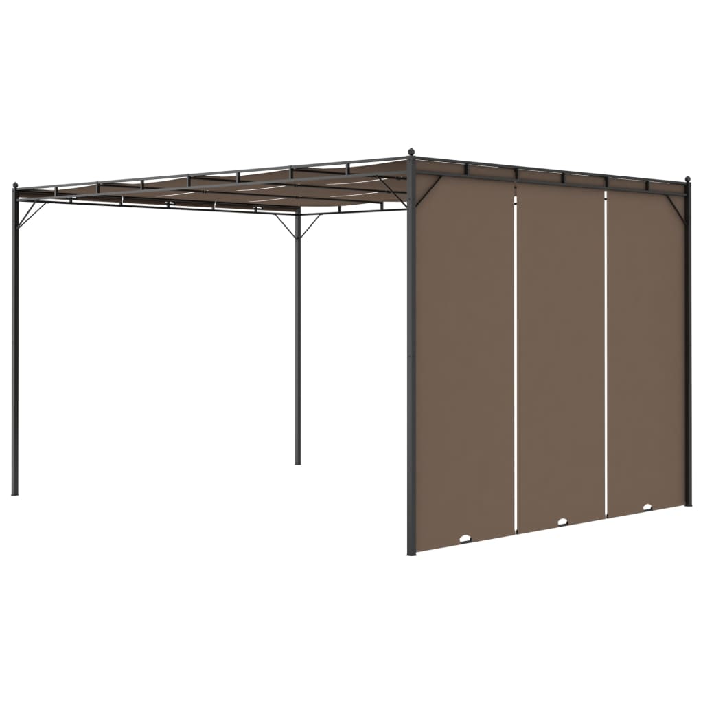 Gartenpavillon Mit Seitenvorhang 4X3X2,25 M Taupe