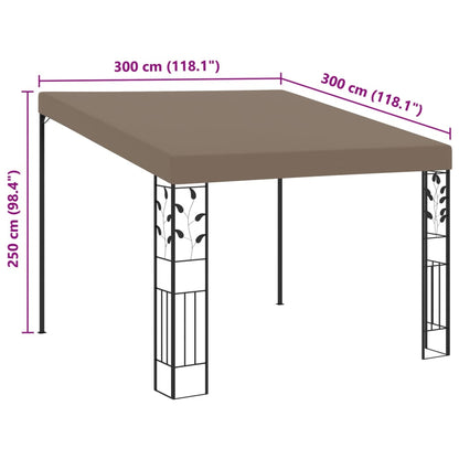 Wand-Pavillon 3X3X2,5 M Taupe