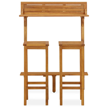 3-Tlg. Balkon-Bar-Set Massivholz Akazie