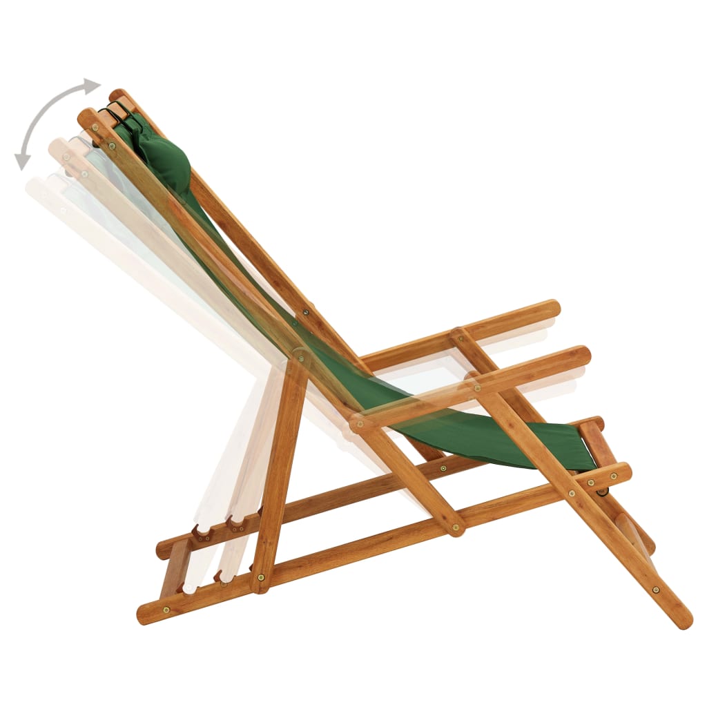 Strandstuhl Klappbar Massivholz Eukalyptus Und Stoff
