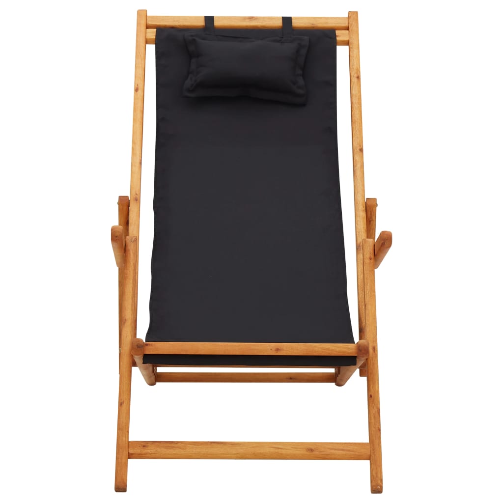 Strandstuhl Klappbar Massivholz Eukalyptus Und Stoff