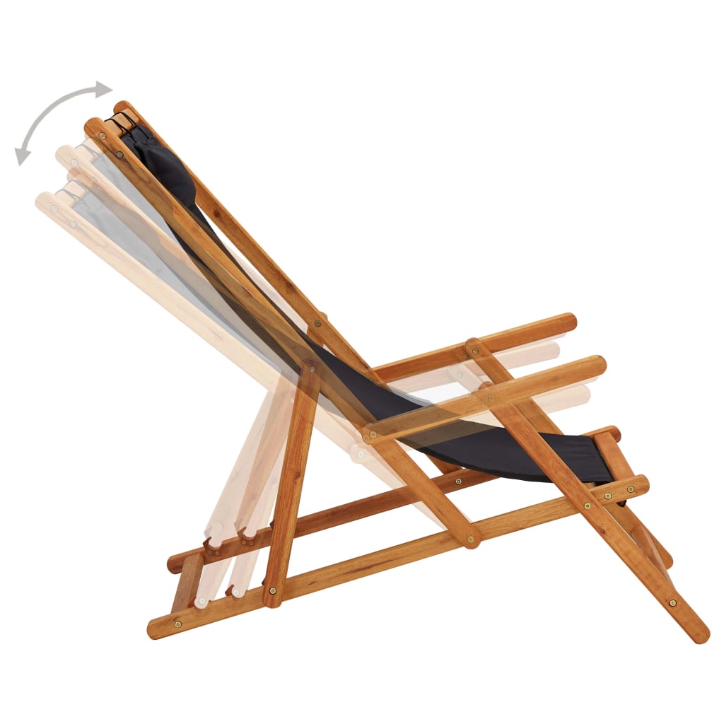 Strandstuhl Klappbar Massivholz Eukalyptus Und Stoff