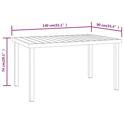 Gartentisch 140X90X74 Cm Aluminium Und Wpc