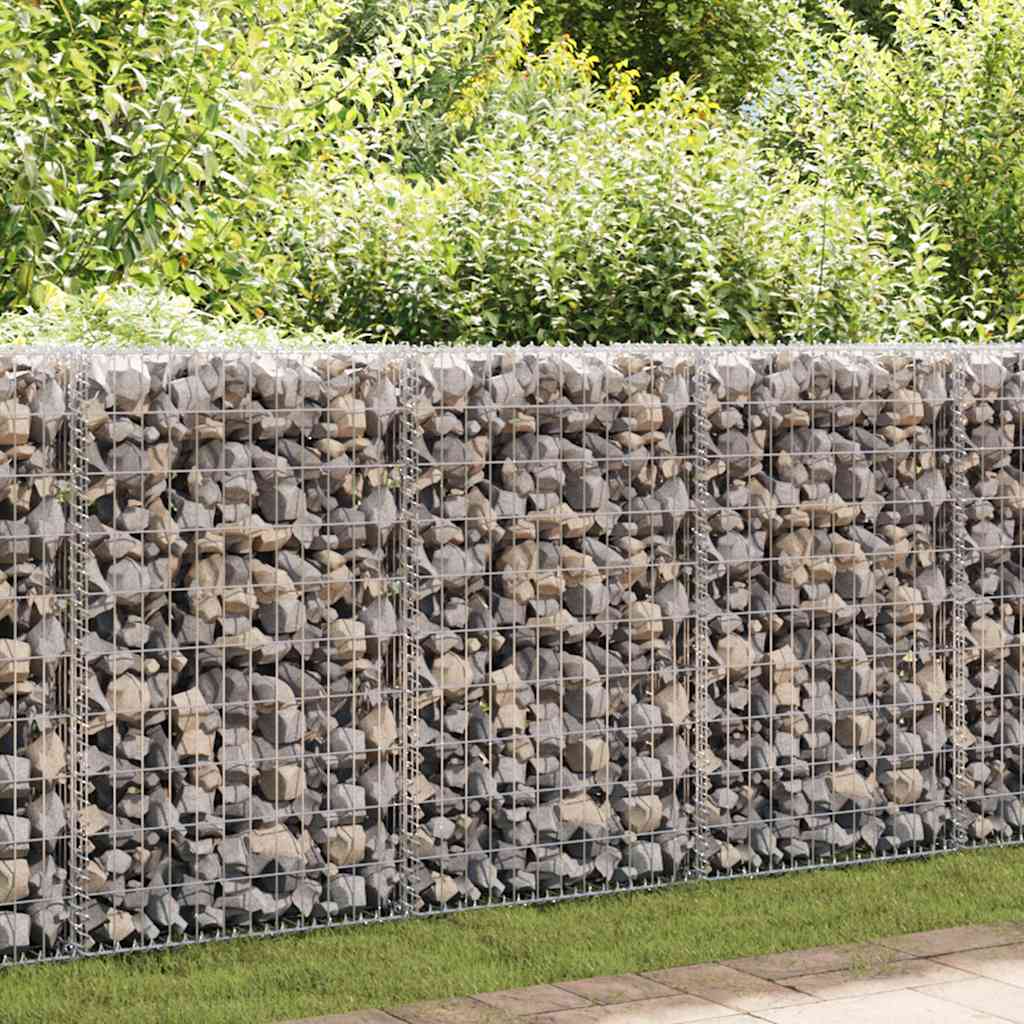 Gabionenwand Mit Abdeckung Verzinkter Stahl