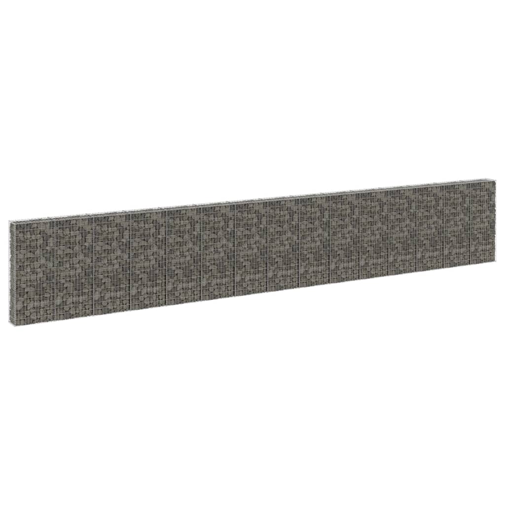 Gabionenwand Mit Abdeckung Verzinkter Stahl