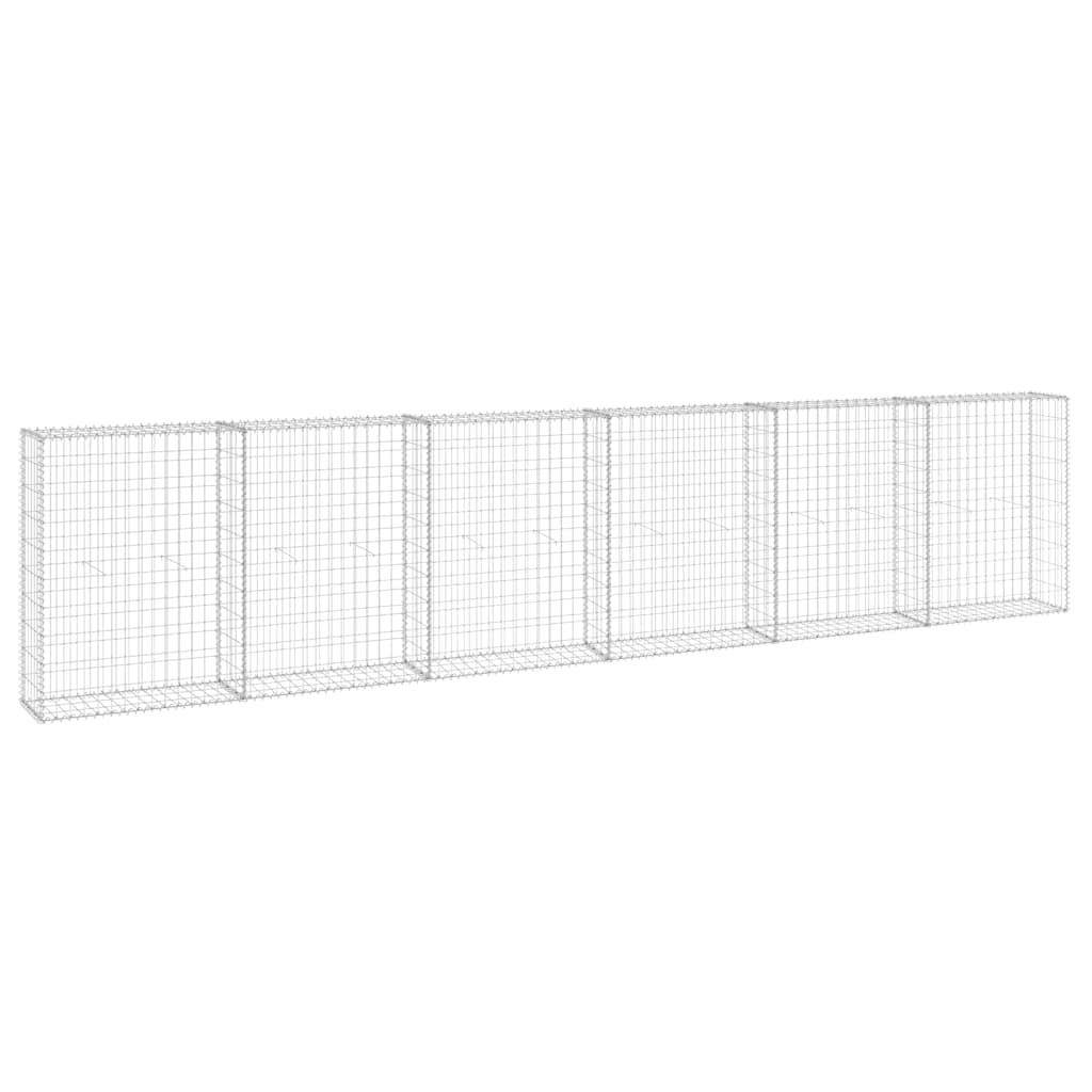 Gabionenwand Mit Abdeckung Verzinkter Stahl