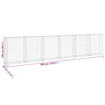Gabionenwand Mit Abdeckung Verzinkter Stahl