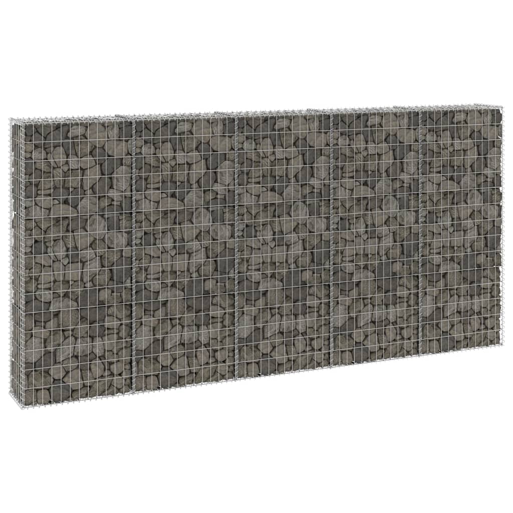 Gabionenwand Mit Abdeckung Verzinkter Stahl