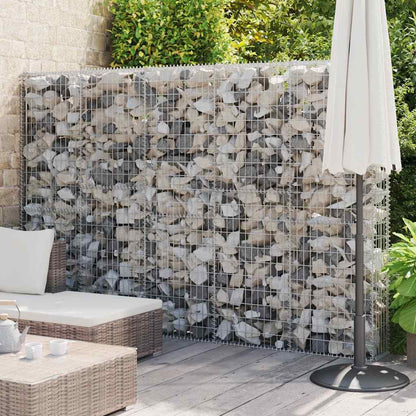 Gabionenwand Mit Abdeckung Verzinkter Stahl