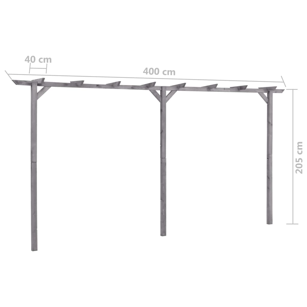 Garten-Pergola Grau Imprägniertes Kiefernholz