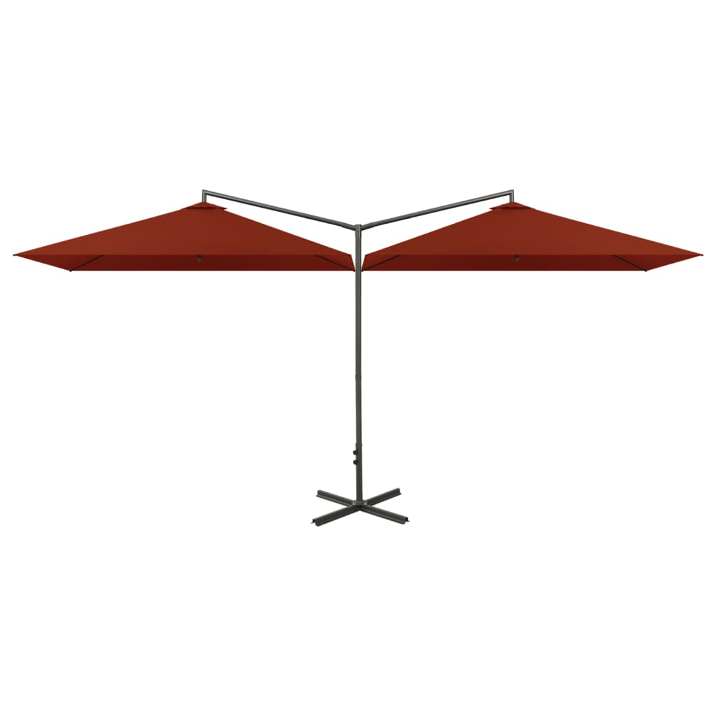 Doppel-Sonnenschirm Mit Stahl-Mast 600X300 Cm