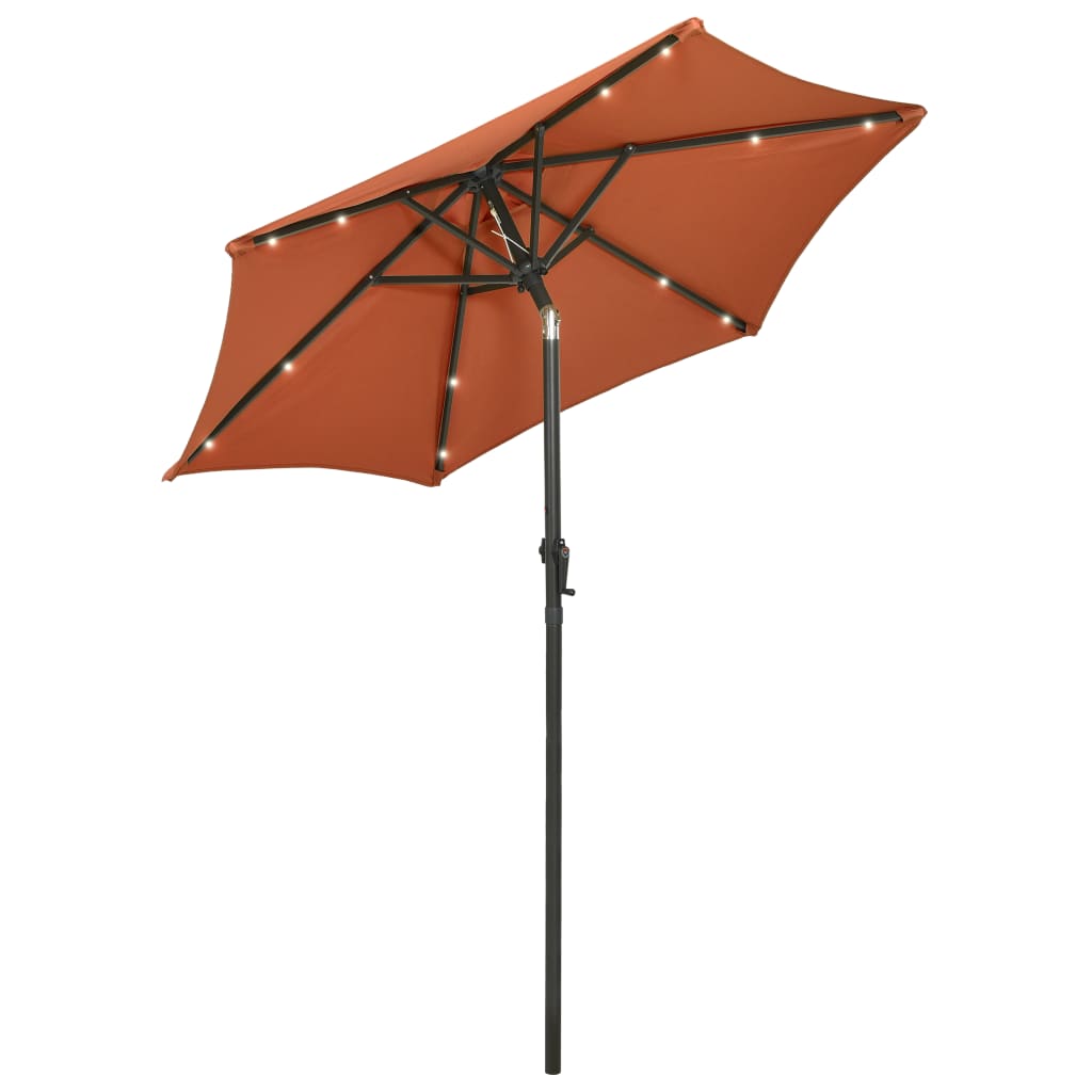 Sonnenschirm Mit Led-Beleuchtung 200X211 Cm Alu