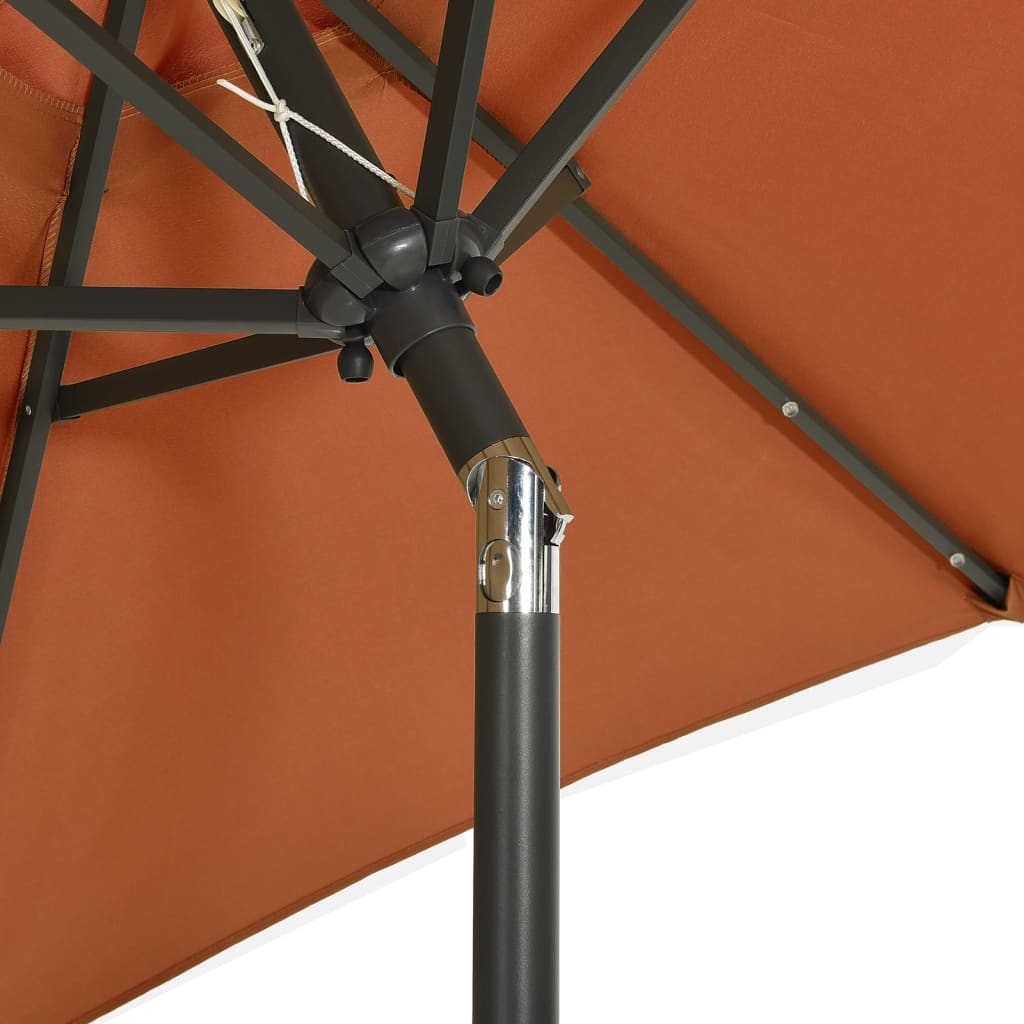 Sonnenschirm Mit Led-Beleuchtung 200X211 Cm Alu