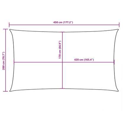 Sonnensegel Oxford-Gewebe Rechteckig 2X4,5 M Anthrazit