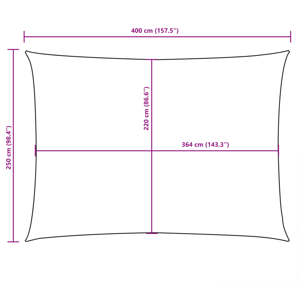 Sonnensegel Oxford-Gewebe Rechteckig 2,5X4 M Anthrazit