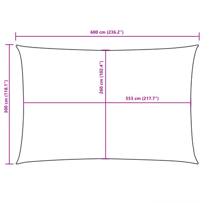 Sonnensegel Oxford-Gewebe Rechteckig 3X6 M Anthrazit