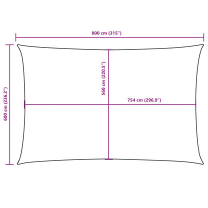Sonnensegel Oxford-Gewebe Rechteckig 6X8 M Anthrazit