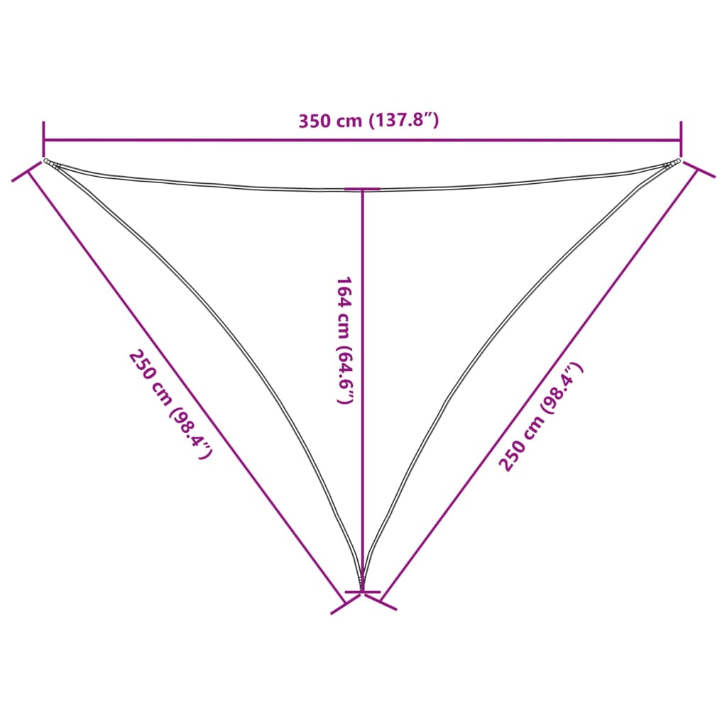 Sonnensegel Oxford-Gewebe Dreieckig 2,5X2,5X3,5 M Anthrazit