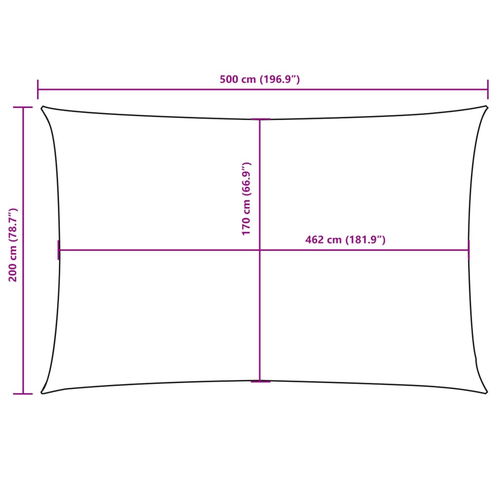 Sonnensegel Oxford-Gewebe Rechteckig 2X5 M Beige